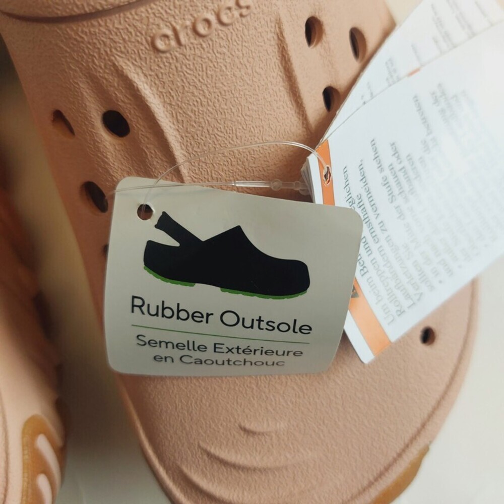CROCS Echo Gum Ro Clog Sandals Mens Size 5 Womens 7 Pink Caramel - Picture 7 of 10